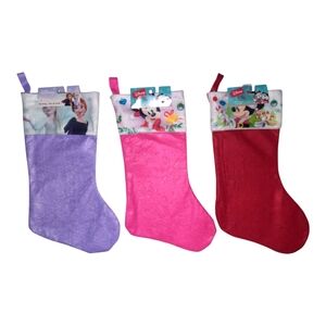 New Frozen Mickey Minnie Christmas Stocking Disney Felt Embossed Snowflake 16"